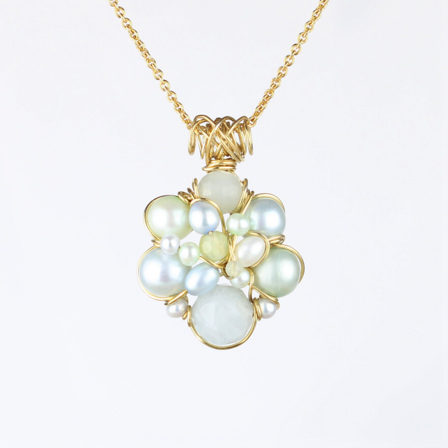 Kulturperler, akvamarin og serpentin