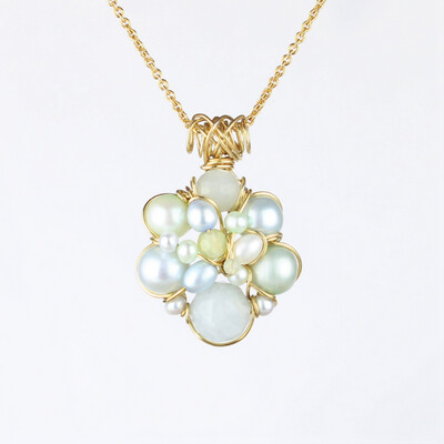 Kulturperler, akvamarin og serpentin