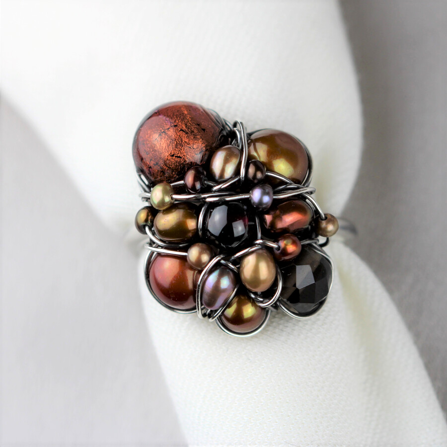 Kulturperler, Røgkvarts, Granat og Muranoglas