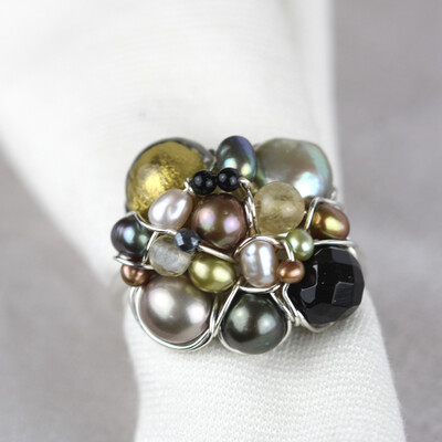 Kulturperler, onyx, citrin, muranoglas