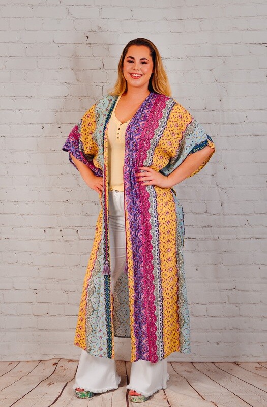 LOVE STICH METALLIC KAFTAN O/S
