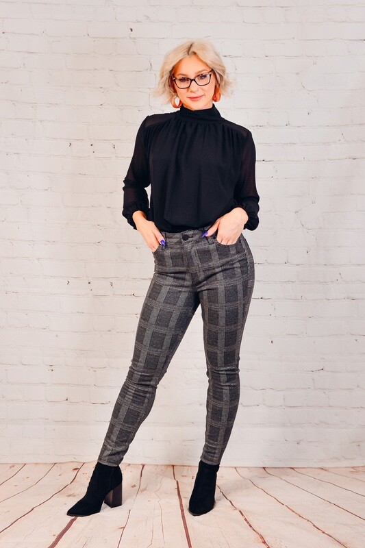 VERONICA M BLACK CHIFFON LONG SLEEVE