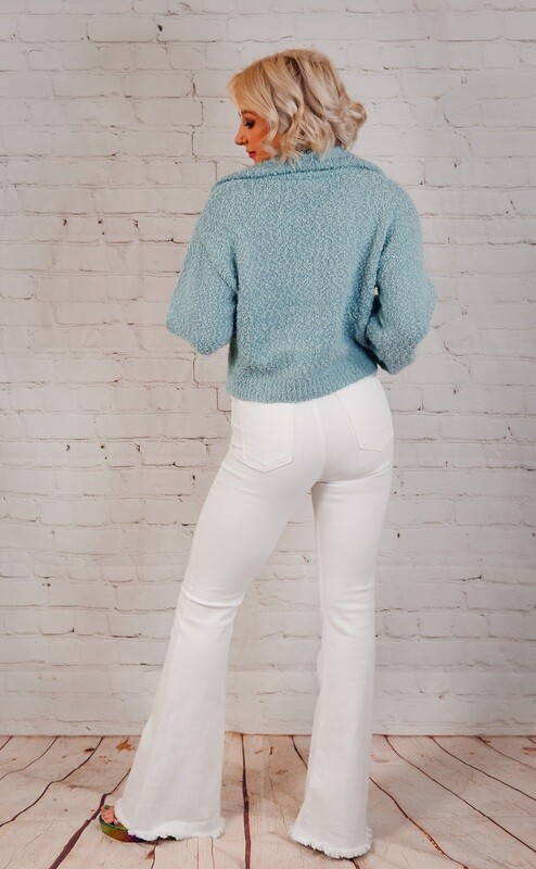 WHITE CLASSIC BELL BOTTOM JEAN