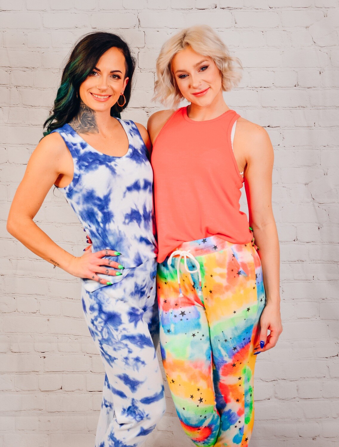 PJ SALVAGE BLUE TYE DYE TANK