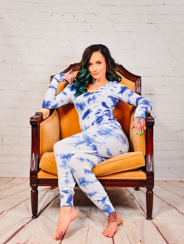 PJ SALVAGE BLUE TYE DYE LONG SLEEVE TOP