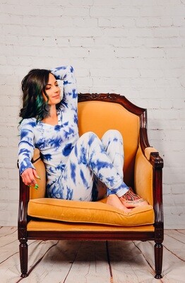 PJ SALVAGE BLUE TYE DYE LONG SLEEVE TOP