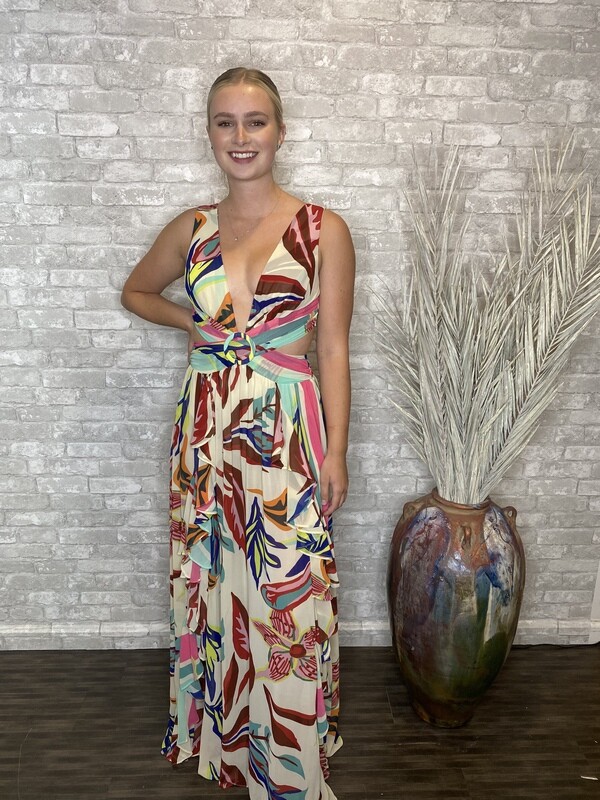 LUXXEL MULTI WOVEN MAXI DRESS