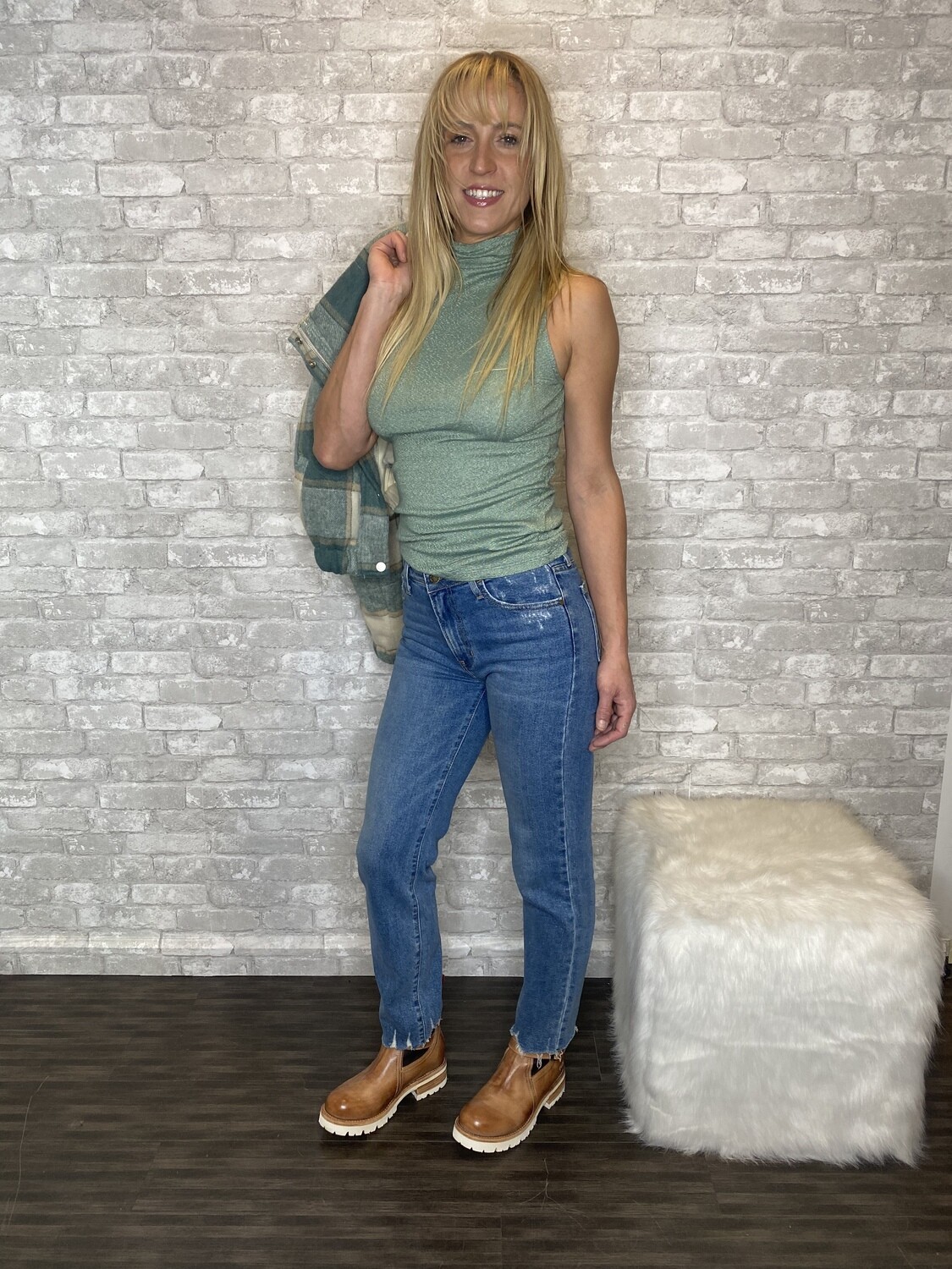 MS RENEE SHINE TURTLE NECK TANK