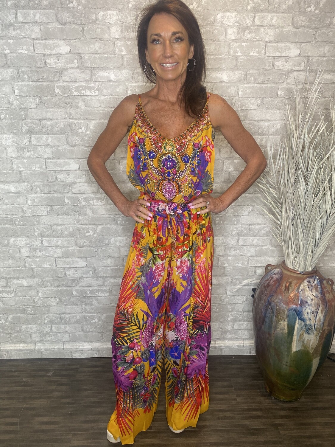 CZARINA YELLOW TROPICAL JUMPSUIT