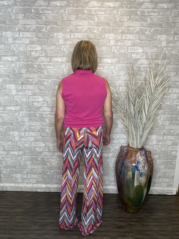 VM PALAZOO ZIGZAG FOLD OVER WAIST PANT