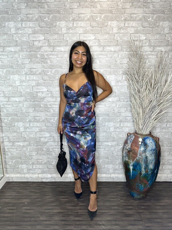 TART MULTI COLORED SATIN DRESS