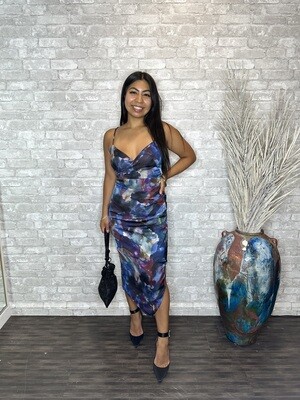 TART MULTI COLORED SATIN DRESS