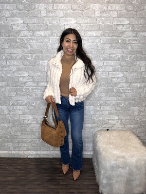 LELIS FAUX  FUR CROP JACKET