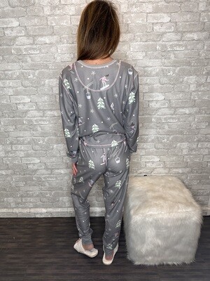 PJS GREY SKI L/S TOP