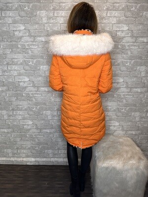 LA COAL REVERSIBLE ORANGE/CHEETAH TRENCH