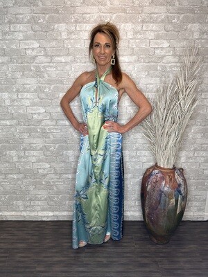 ELAN HALTER MAXI BALI PRINT BLUE