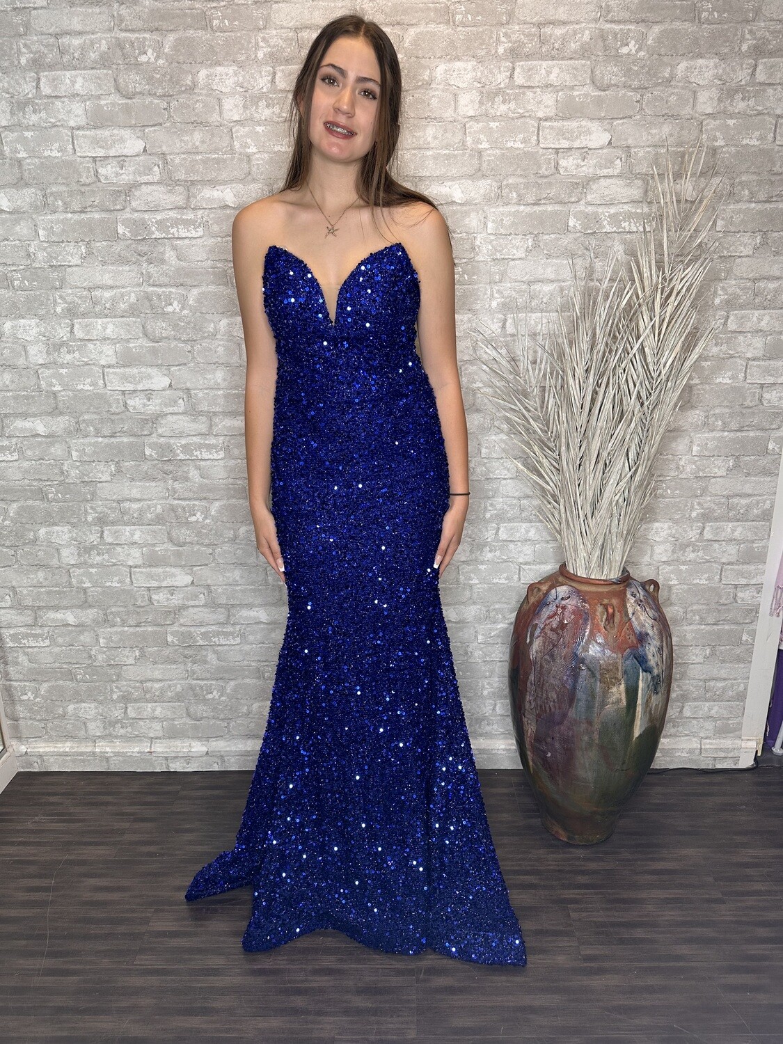 JOVANI ROYAL BLUE SEQUIN DRESS 2