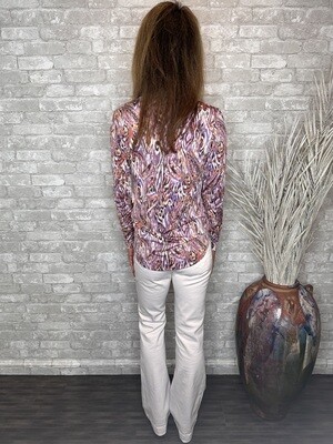 VM L/S SURPLICE TOP PURPLE/ORANGE