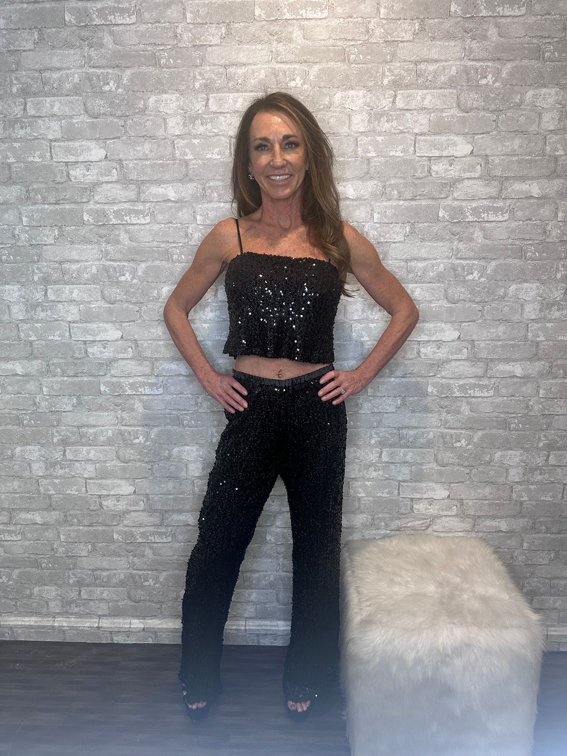 SADIE & SAGE SEQUIN CROP TOP