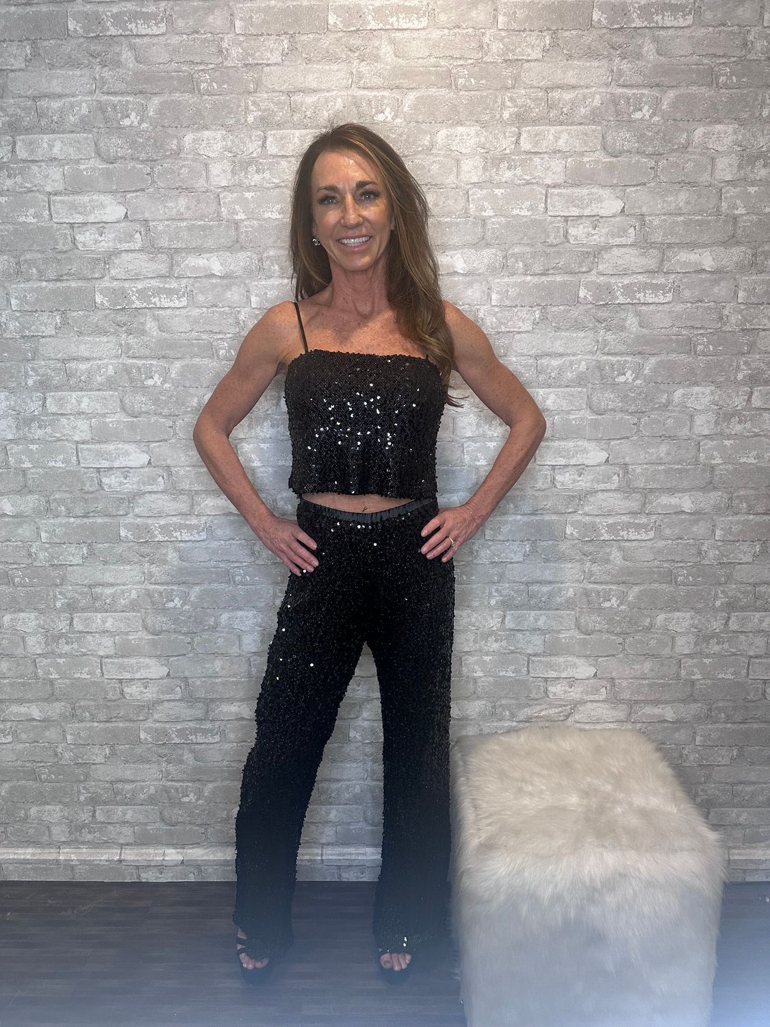 SADIE & SAGE SEQUIN PANTS BLACK