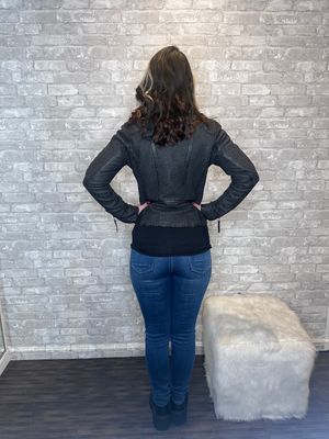 MAURITIUS CHARCOAL ANIMAL PRINT JACKET