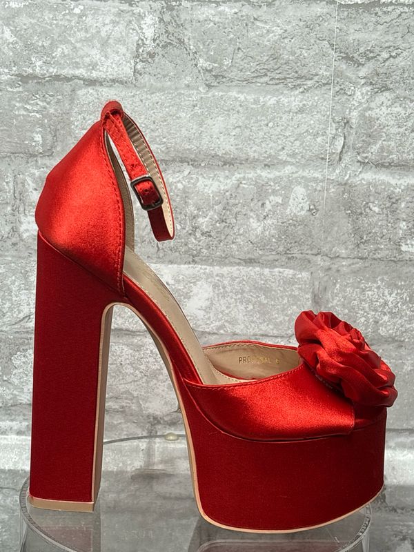MATA PROPOSAL ORANGE FLORAL HIGH HEEL