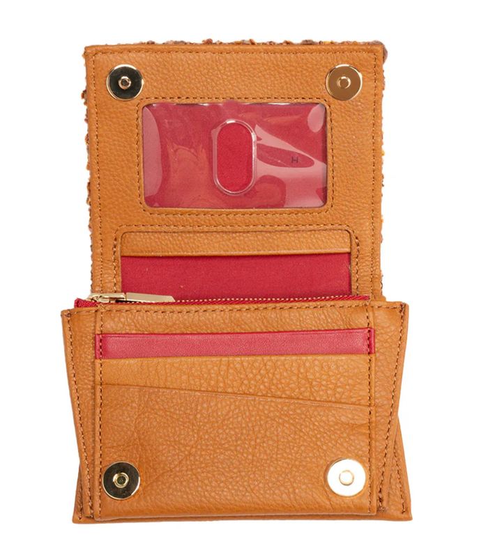 HAMMITT ALLEN WALLET WOVEN  MAPLE WOOD RED ZIP