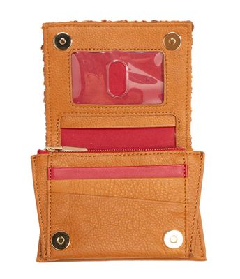 HAMMITT ALLEN WALLET WOVEN  MAPLE WOOD RED ZIP