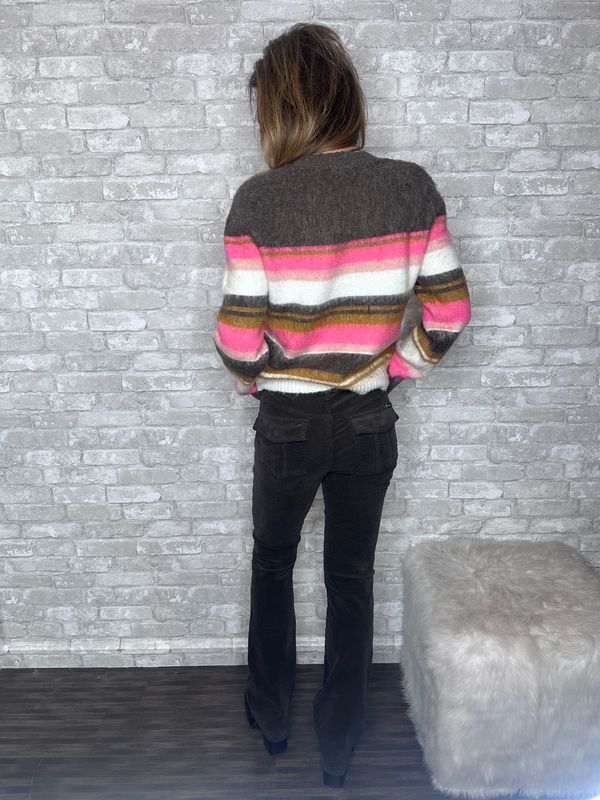 KUT STRIPED PULLOVER SWEATER
