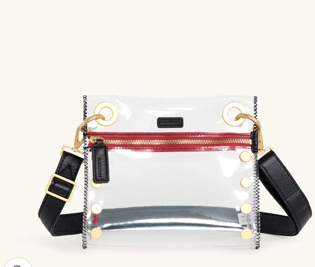 HAMMITT TONY SML CLEAR BLK RED ZIP