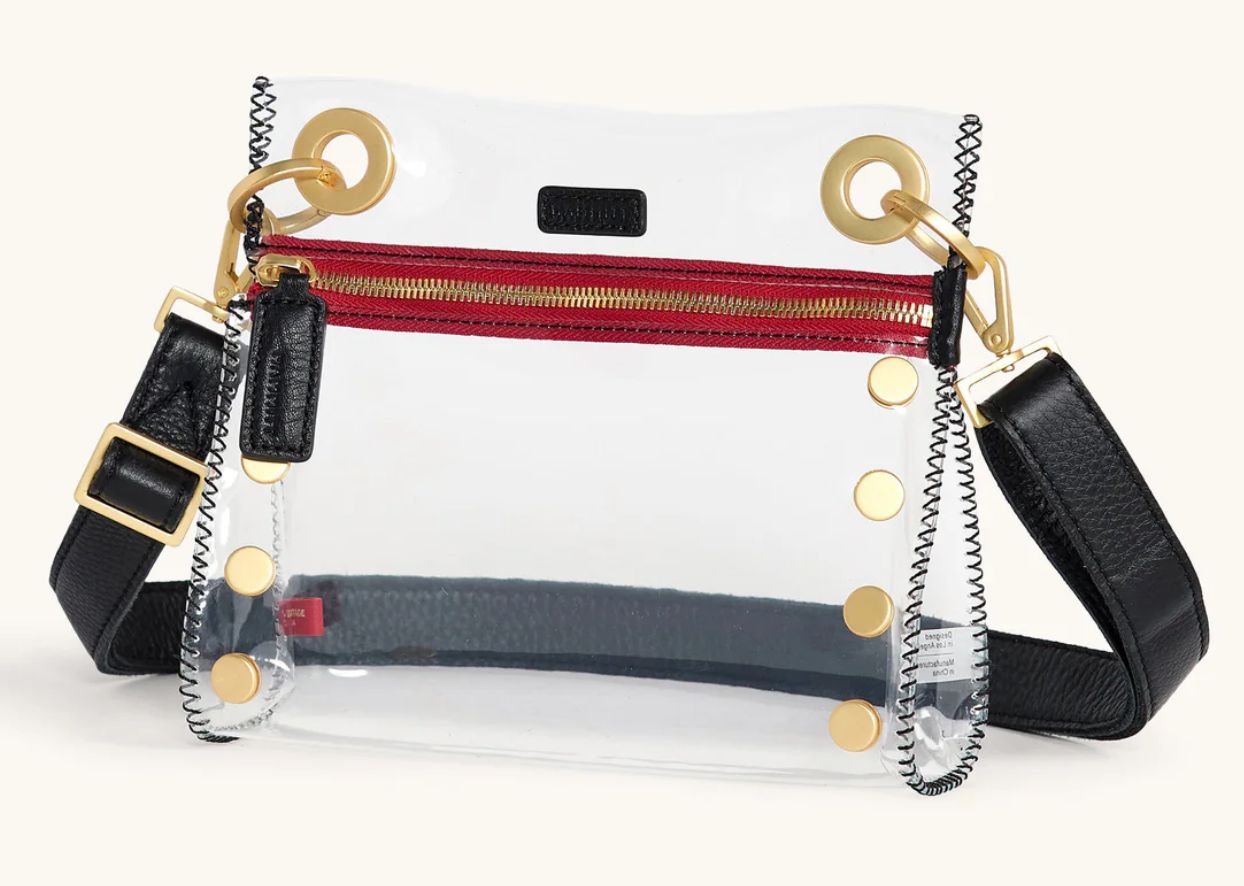 HAMMITT TONY SML CLEAR BLK RED ZIP
