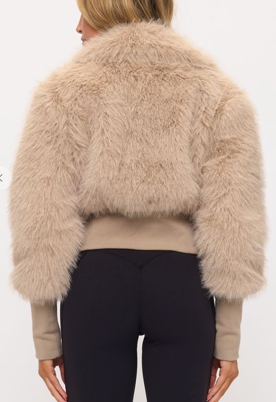 LACOALITION BROWN TEDDY PUFFER W/BLK SHEARLING