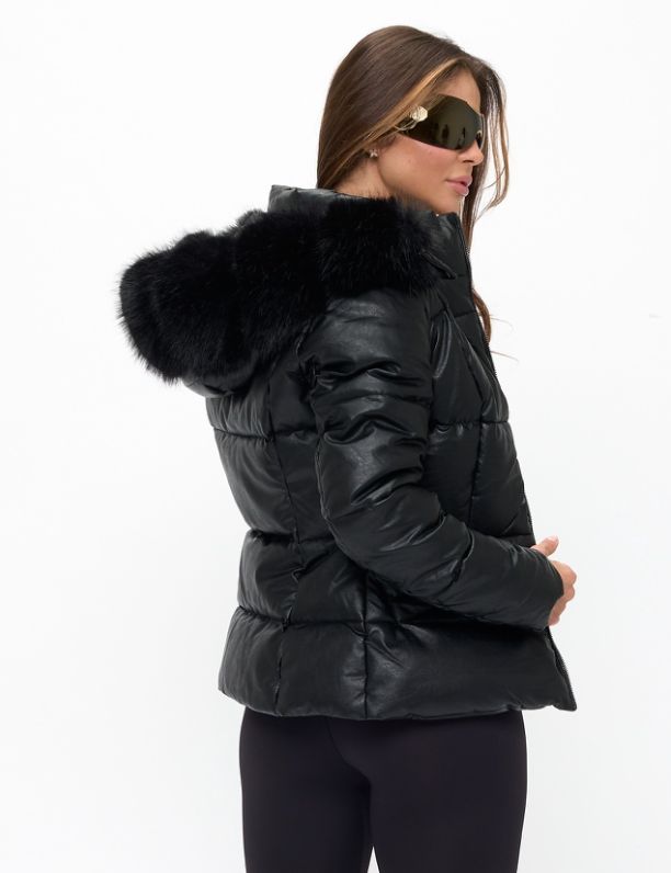 LA COALITION PUFFER JACKET W/ REMOVABLE FUR  HOOD