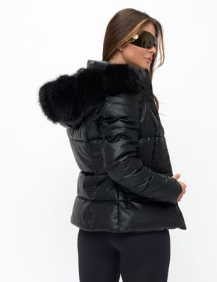 LA COALITION PUFFER JACKET W/ REMOVABLE FUR  HOOD