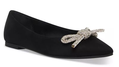 SM ELINA FLAT RHINESTONE BOW BLK