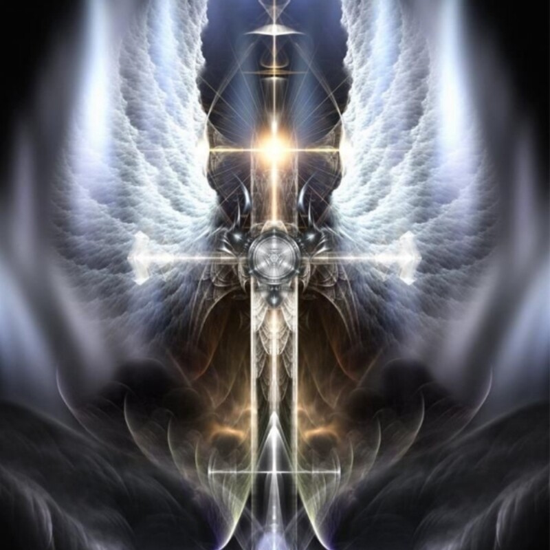 Beautiful wall decor.  Angel wings and cross