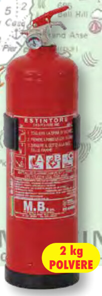 ESTINTORE PORTATILE A POLVERE DA KG 2 MED bombola in acciaio