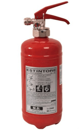 ESTINTORE PORTATILE A BASE D'ACQUA (SCHIUMA) DA 2 LITRI