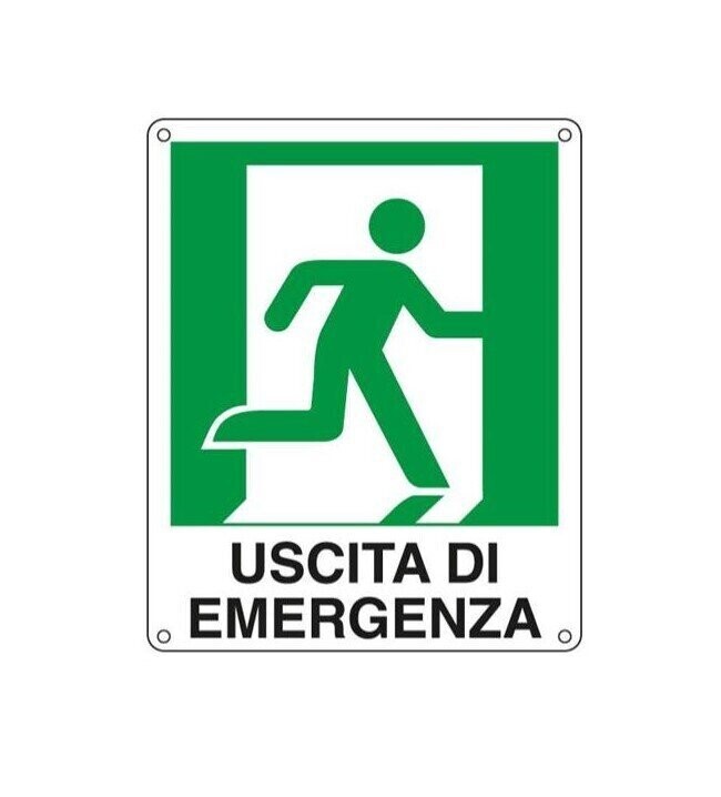CARTELLO USCITA DI EMERGENZA (VERSO DESTRA)