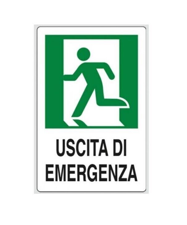 CARTELLO USCITA DI EMERGENZA (VERSO SINISTRA)