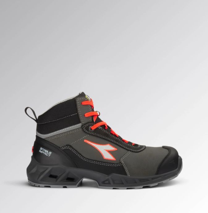 SHARK STABLE IMPACT LEATHER MID  S3S FO SR SC ESD colore black/red fluo