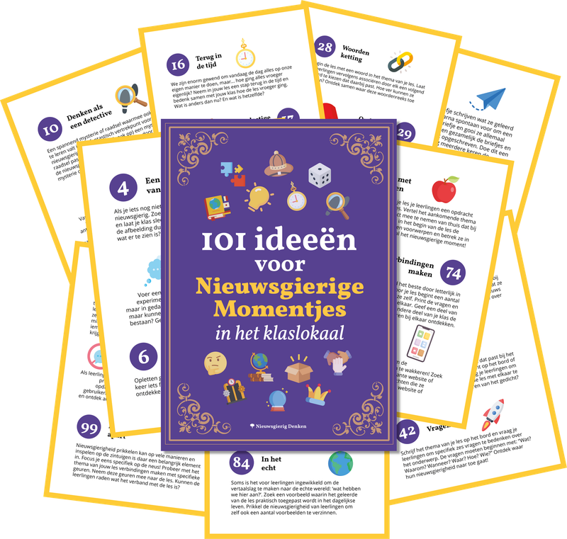 101 ideeën voor Nieuwsgierige Momentjes tijdens je les! e-book 101 ideeën voor Nieuwsgierige Momentjes tijdens je les! e-book