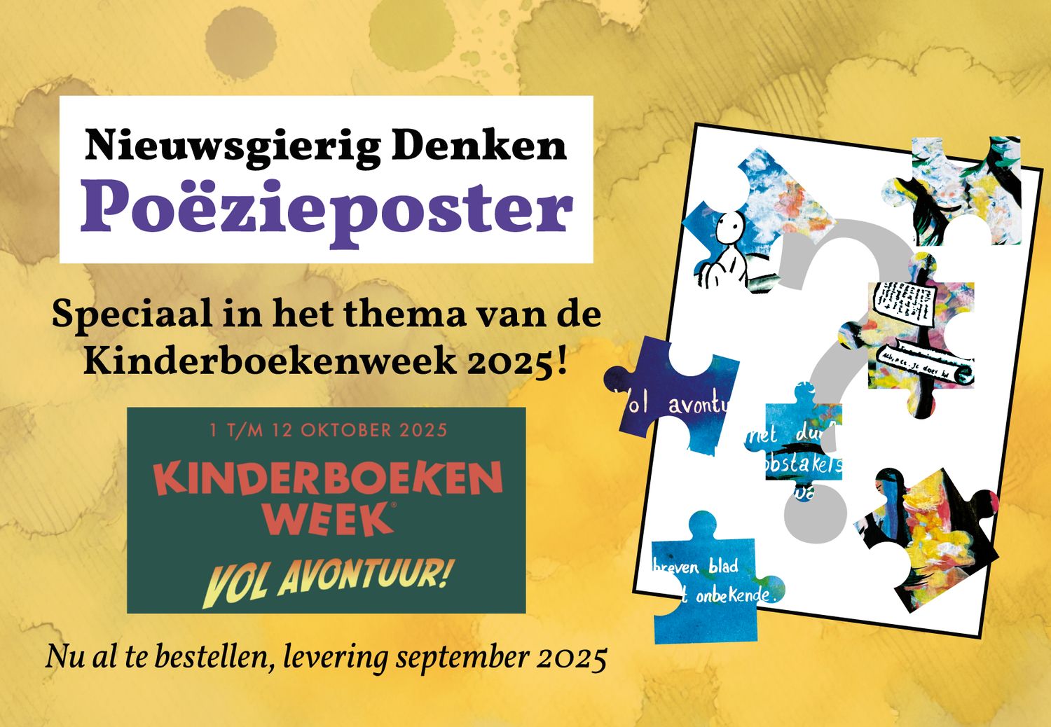 Kinderboekenweek 2025 A2 Poster met Gedicht - Vol avontuur!