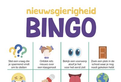 Nieuwsgierigheid Bingo (Klaslokaal) Nieuwsgierigheid Bingo (Klaslokaal)