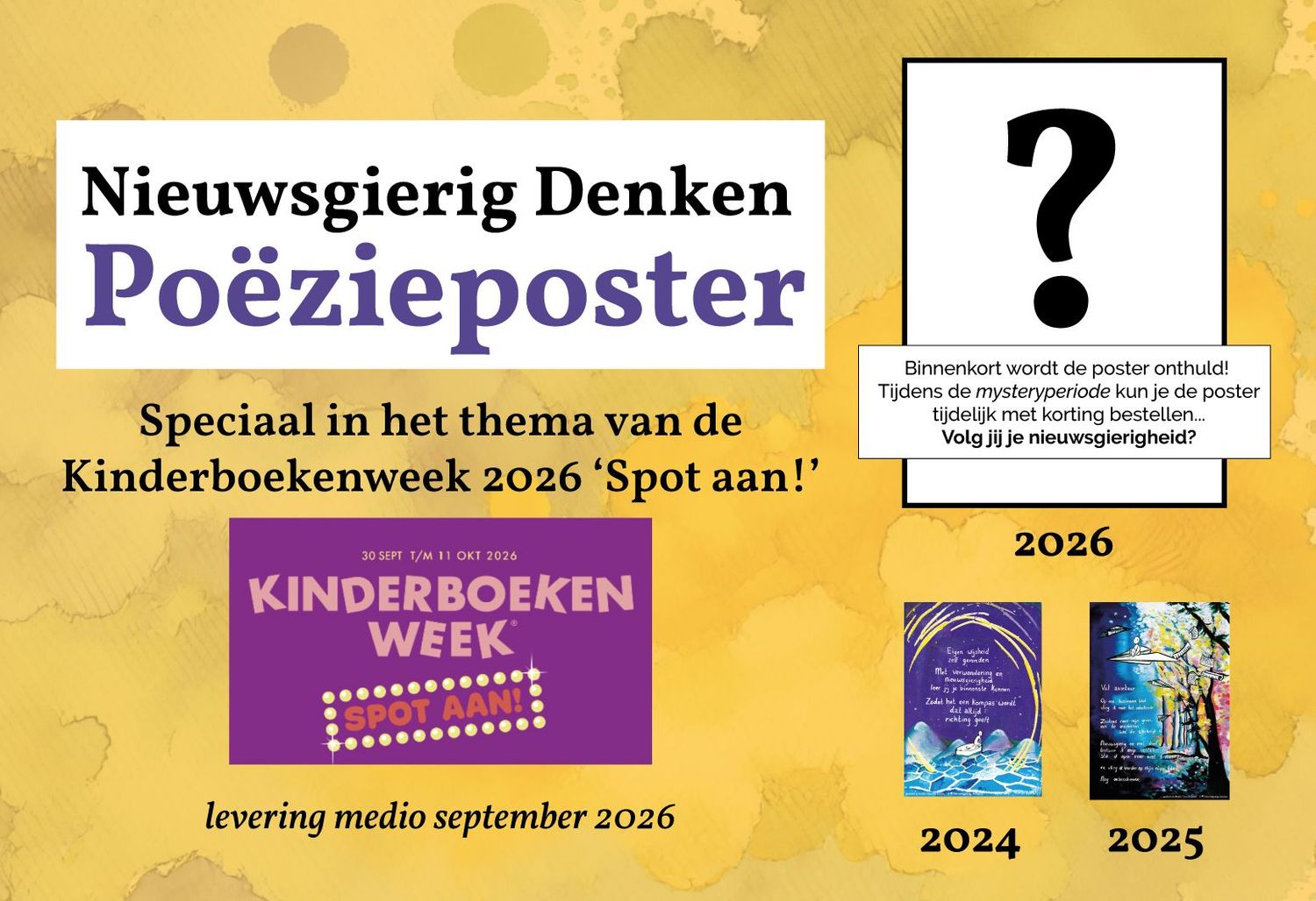 A2 Poster Kinderboekenweek 2026 'Spot aan!' met gedicht