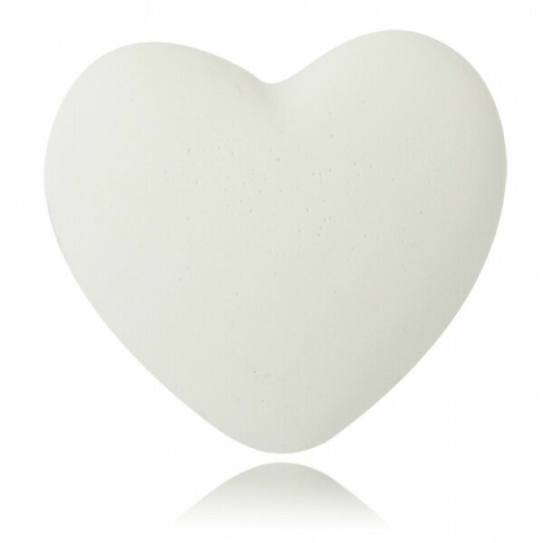 Galet cœur blanc crème
