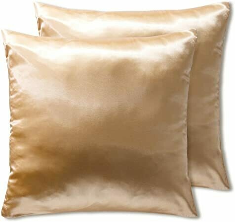 Taie d'oreiller en satin or 65x65