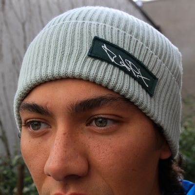 RAPX FISHERMAN RIB BEANIE aloe glazed green white Tag