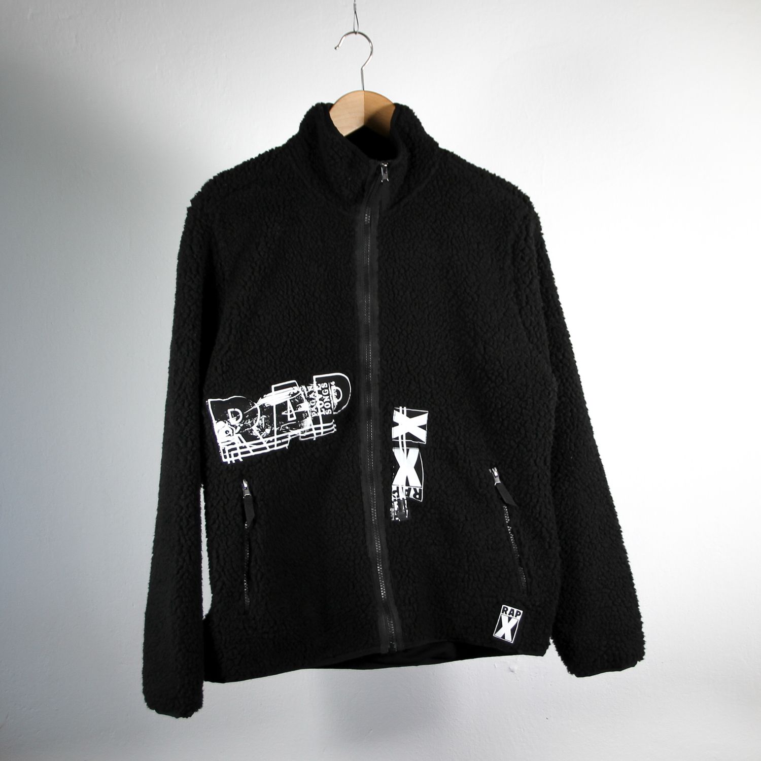 RAPX SHERPA ZIP JACKET black, white