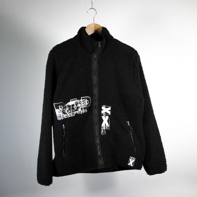 RAPX SHERPA ZIP JACKET black, white